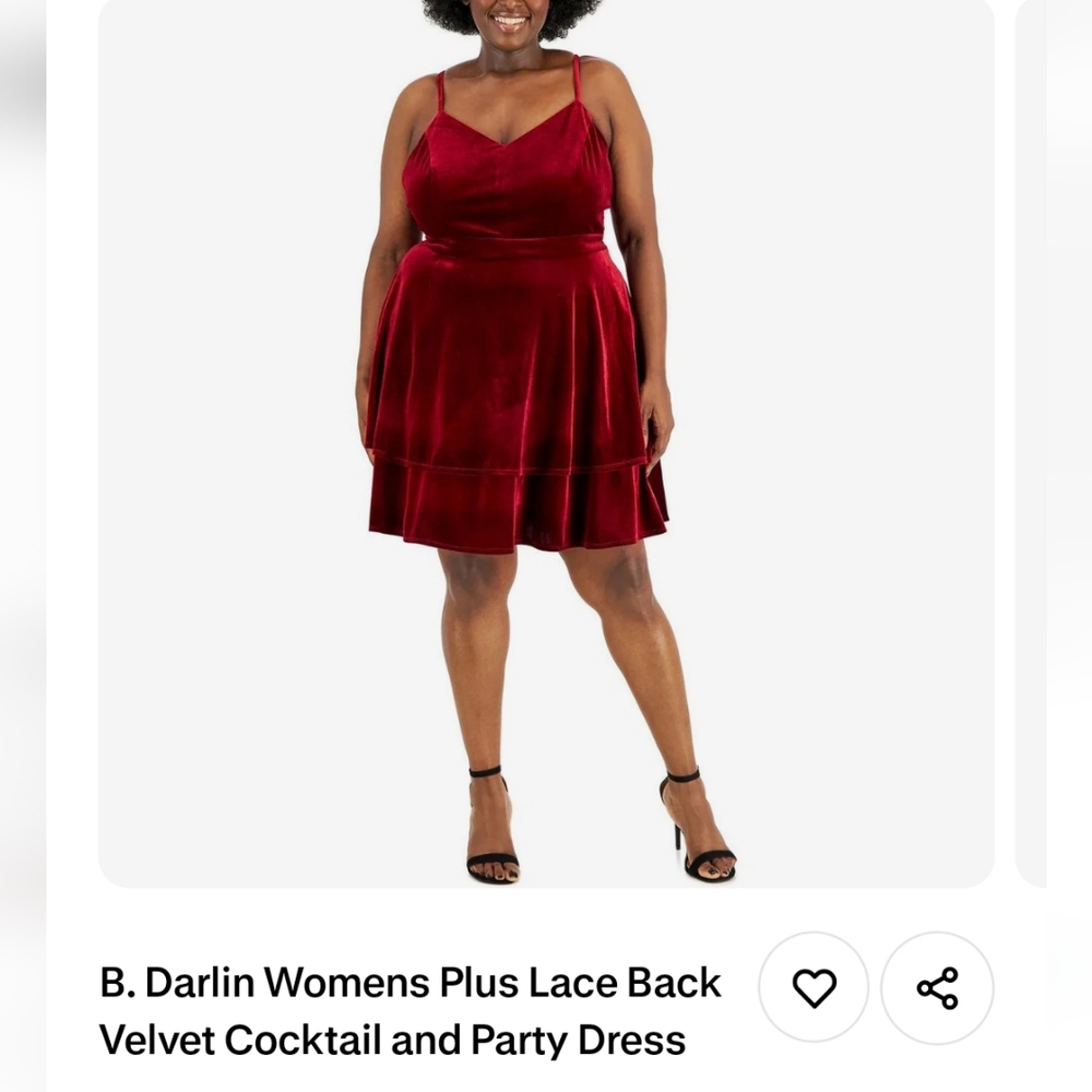 NWT B Darlin 16W Red Wine Velvet Lace Back Mini Dress Cocktail Party 2963-N - Picture 4 of 5